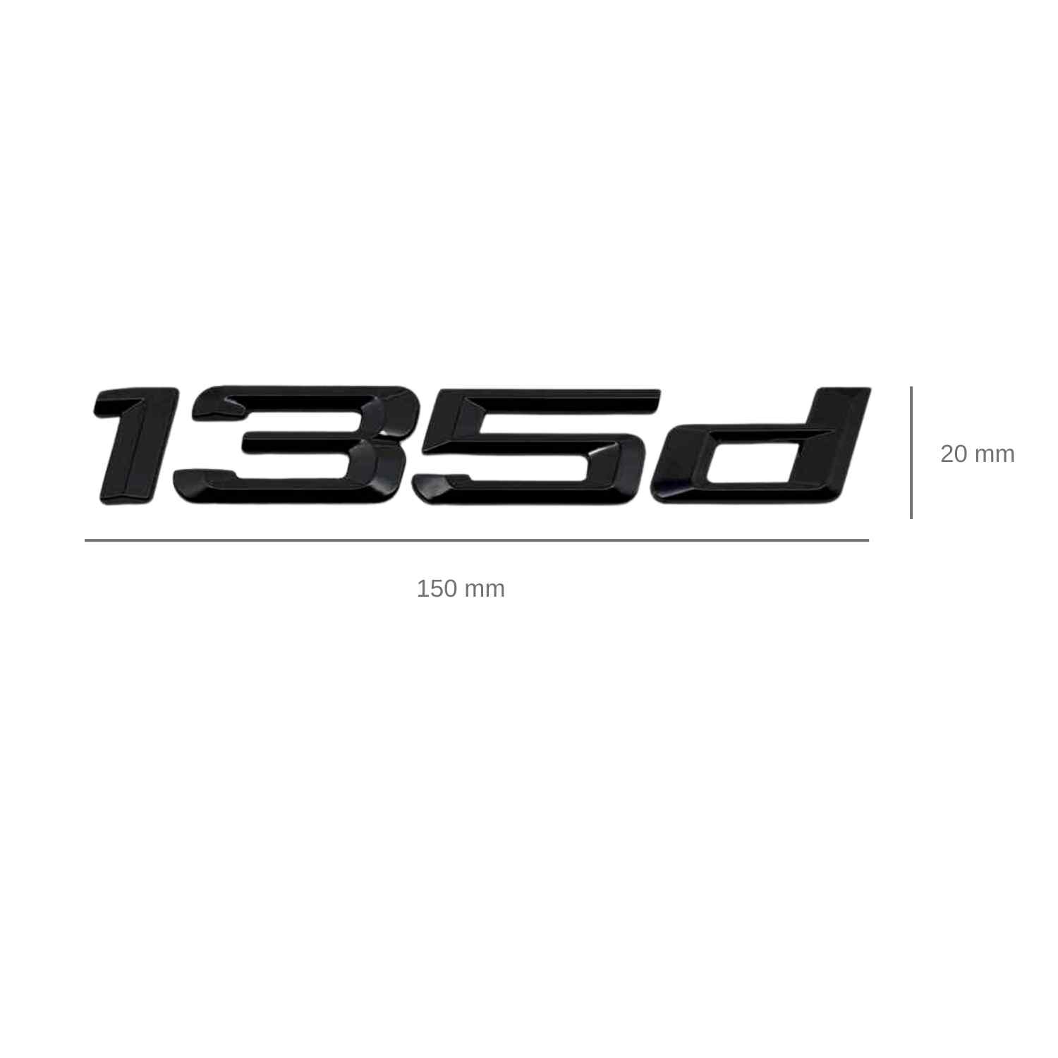 Emblema 135d adhesivo para maletero compatible con BMW negro - imagen 2