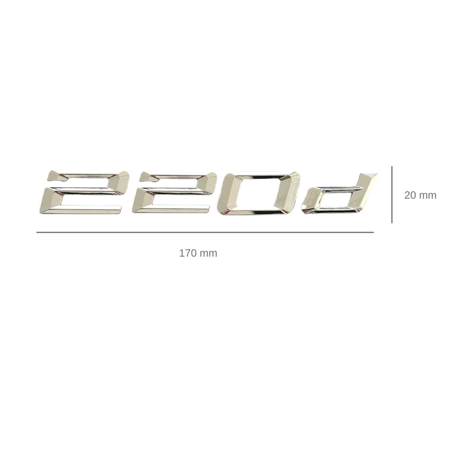 Emblema 220d adhesivo para maletero compatible con BMW plateado - imagen 2