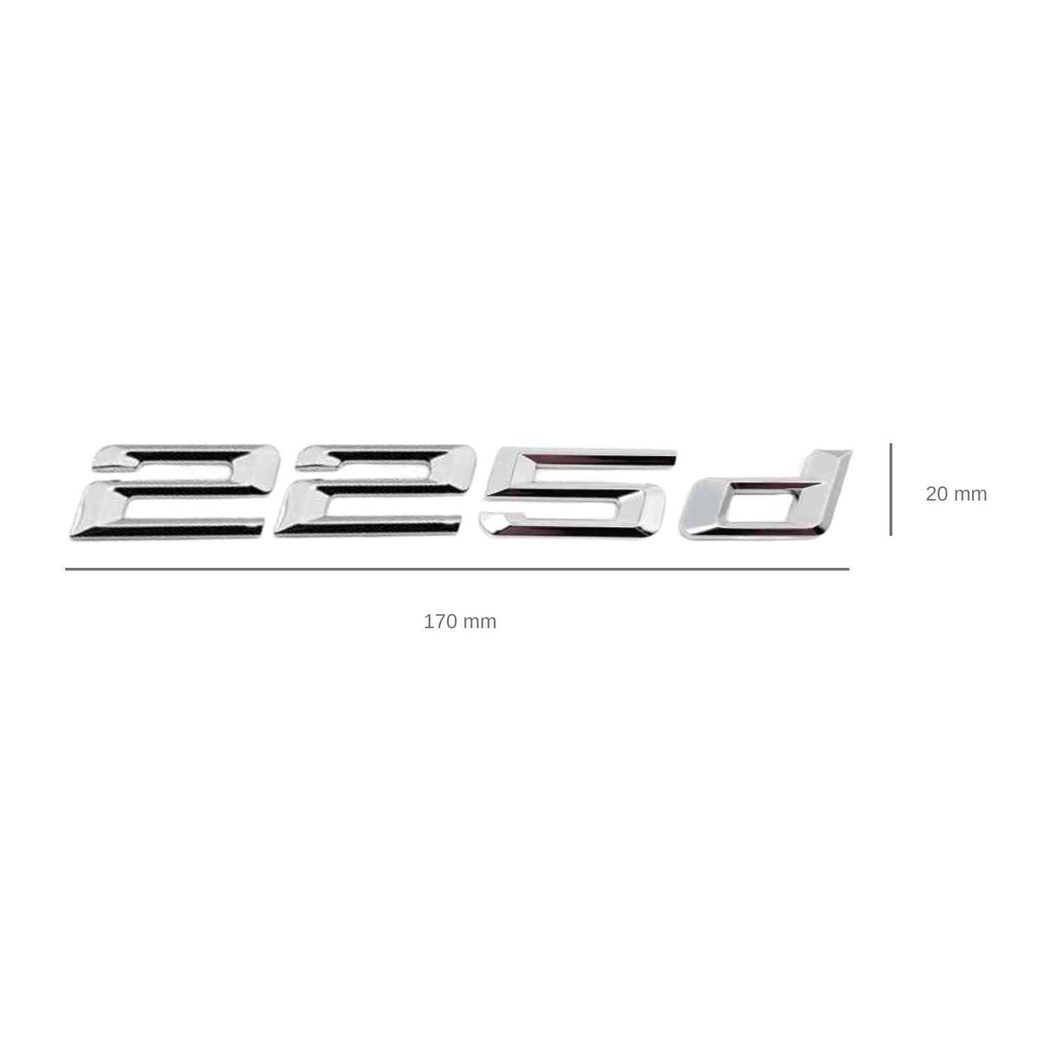 Emblema 225d adhesivo para maletero compatible con BMW plateado - imagen 2