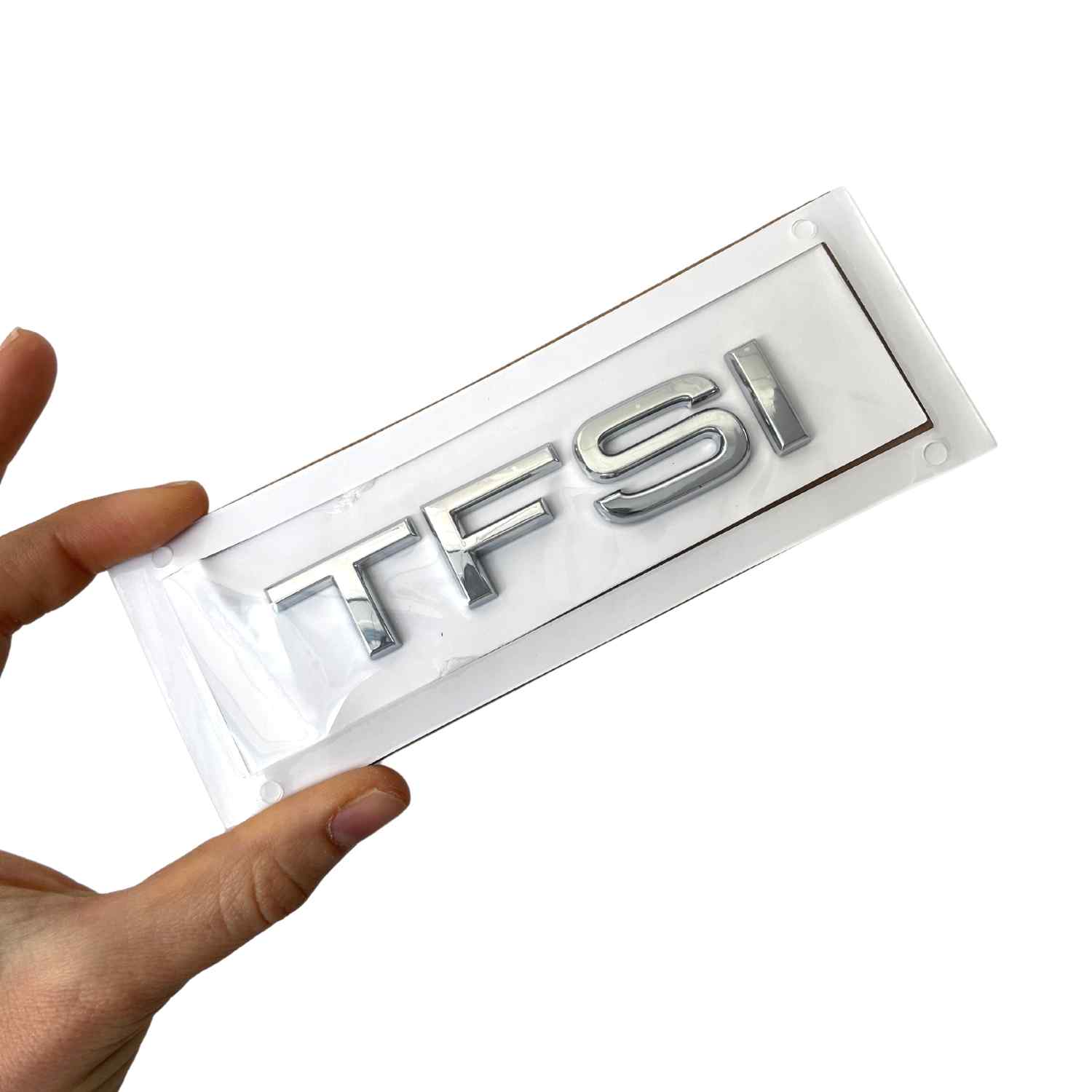 Emblema TFSI adhesivo para maletero compatible con Audi plateado - imagen 4
