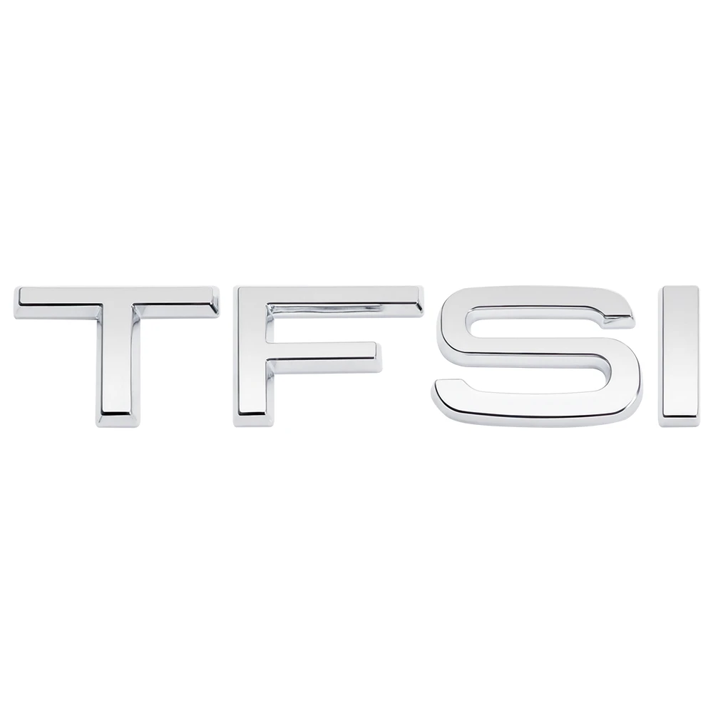 Emblema TFSI adhesivo para maletero compatible con Audi plateado