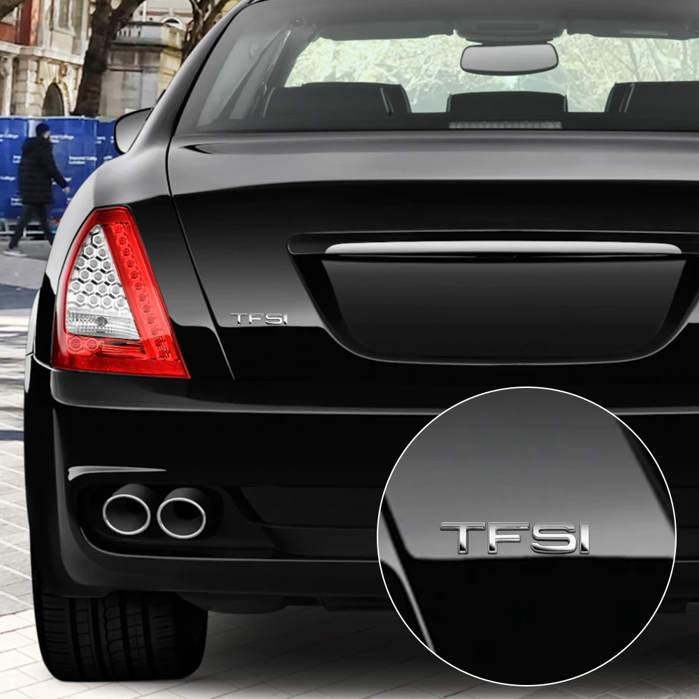 Emblema TFSI adhesivo para maletero compatible con Audi plateado - imagen 6