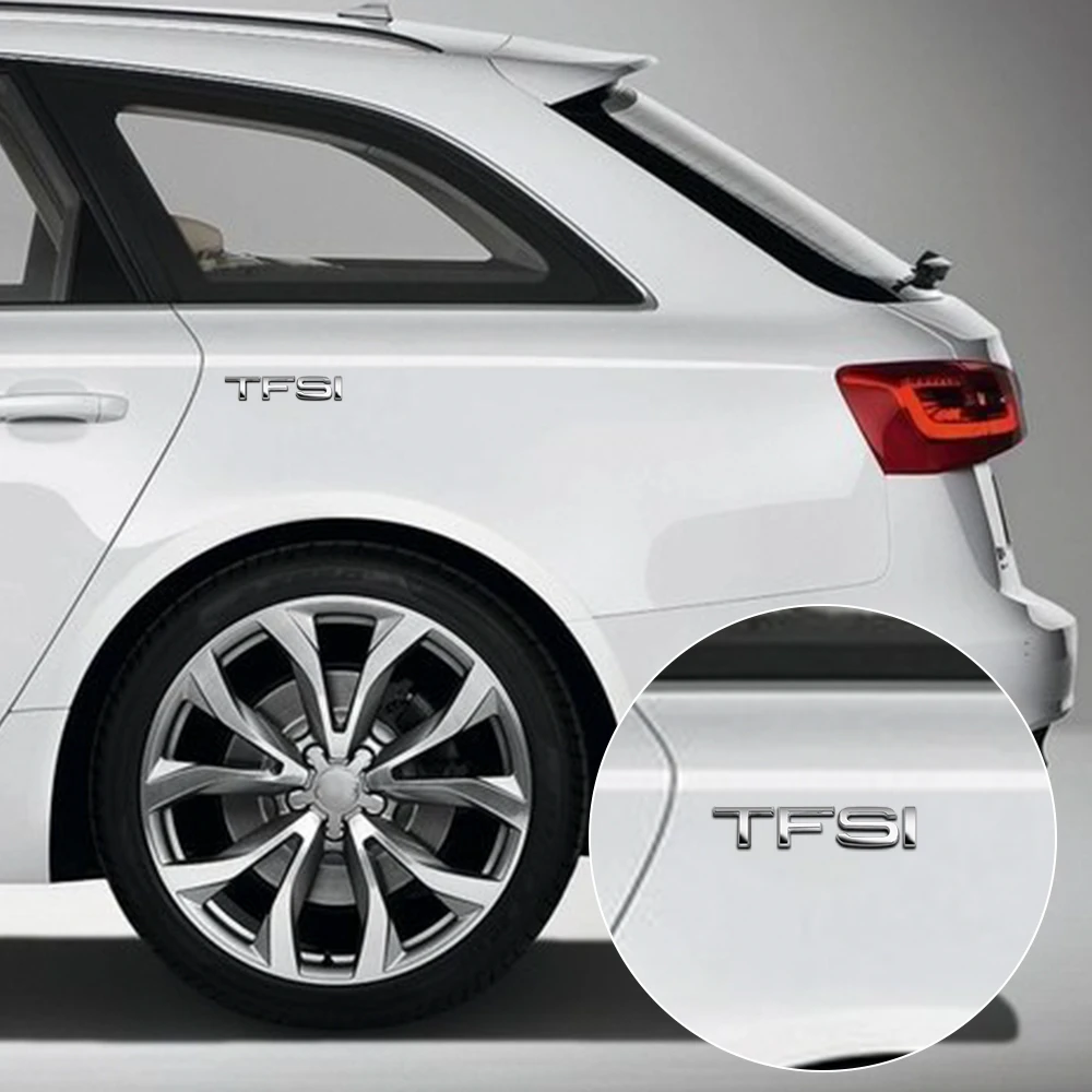 Emblema TFSI adhesivo para maletero compatible con Audi plateado - imagen 1