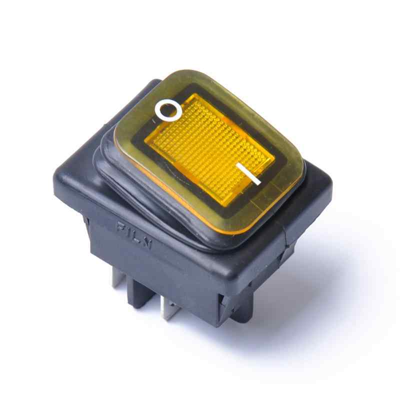 Interruptor basculante ON-OFF DPST 4 vias impermeable LED amarillo 20 A - imagen 2
