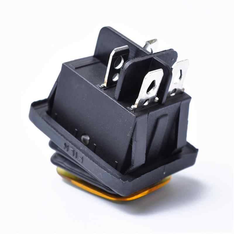 Interruptor basculante ON-OFF DPST 4 vias impermeable LED amarillo 20 A - imagen 3