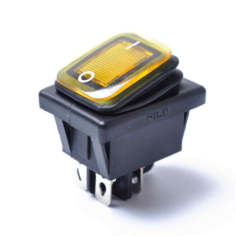 Interruptor basculante ON-OFF DPST 4 vias impermeable LED amarillo 20 A - imagen 4