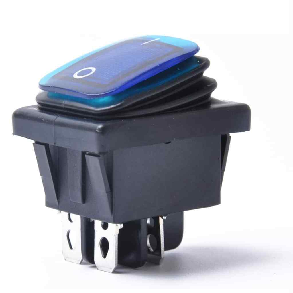 Interruptor basculante ON-OFF DPST 4 vias impermeable LED azul 20 A