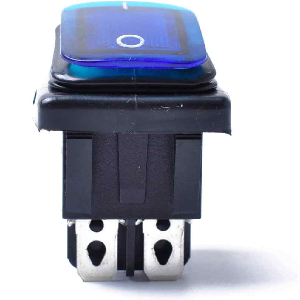 Interruptor basculante ON-OFF DPST 4 vias impermeable LED azul 20 A - imagen 2