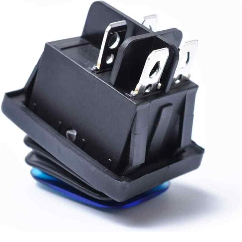 Interruptor basculante ON-OFF DPST 4 vias impermeable LED azul 20 A - imagen 5