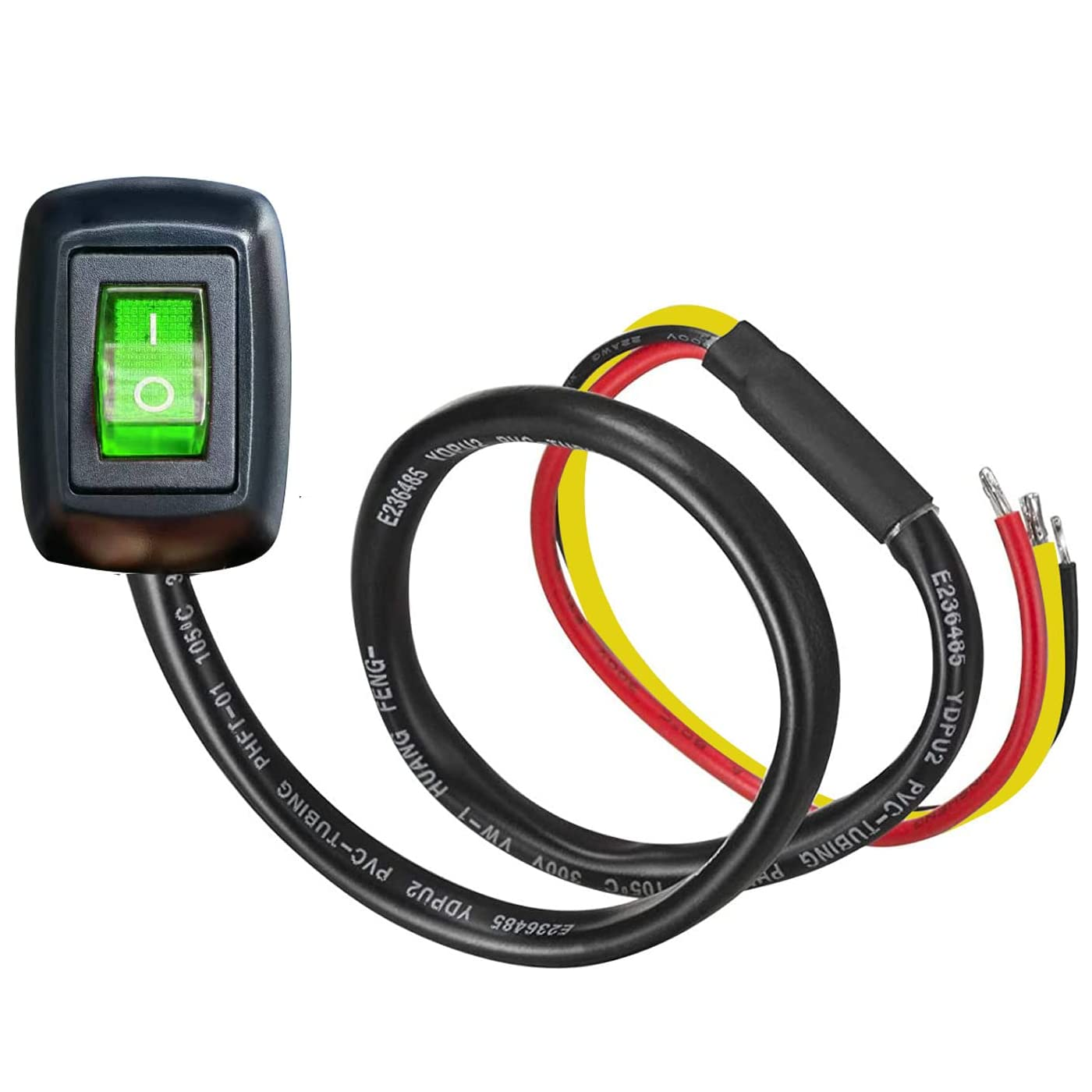 Interruptor de coche DIY en forma de gota de agua 12V con LED verde - imagen 1
