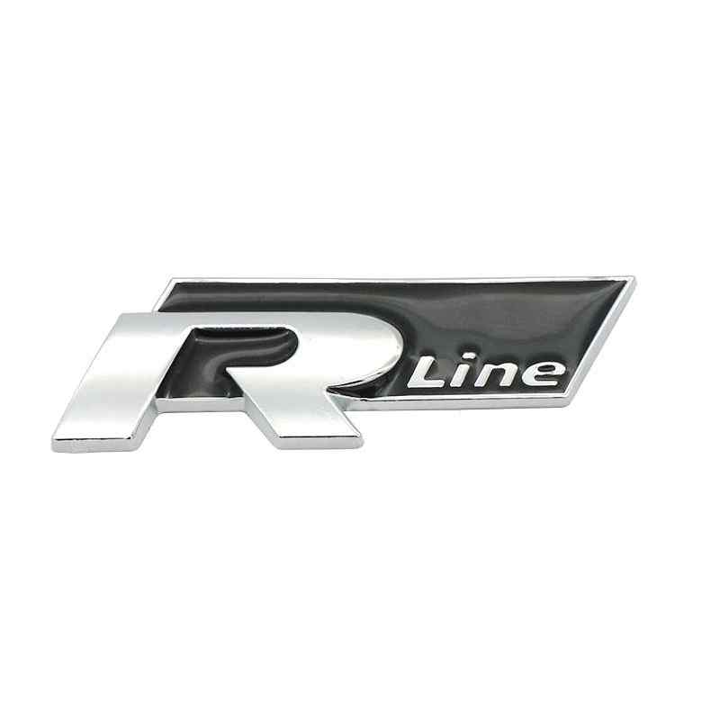 Emblema Adhesivo RLine para Maletero compatible con VW negro plateado
