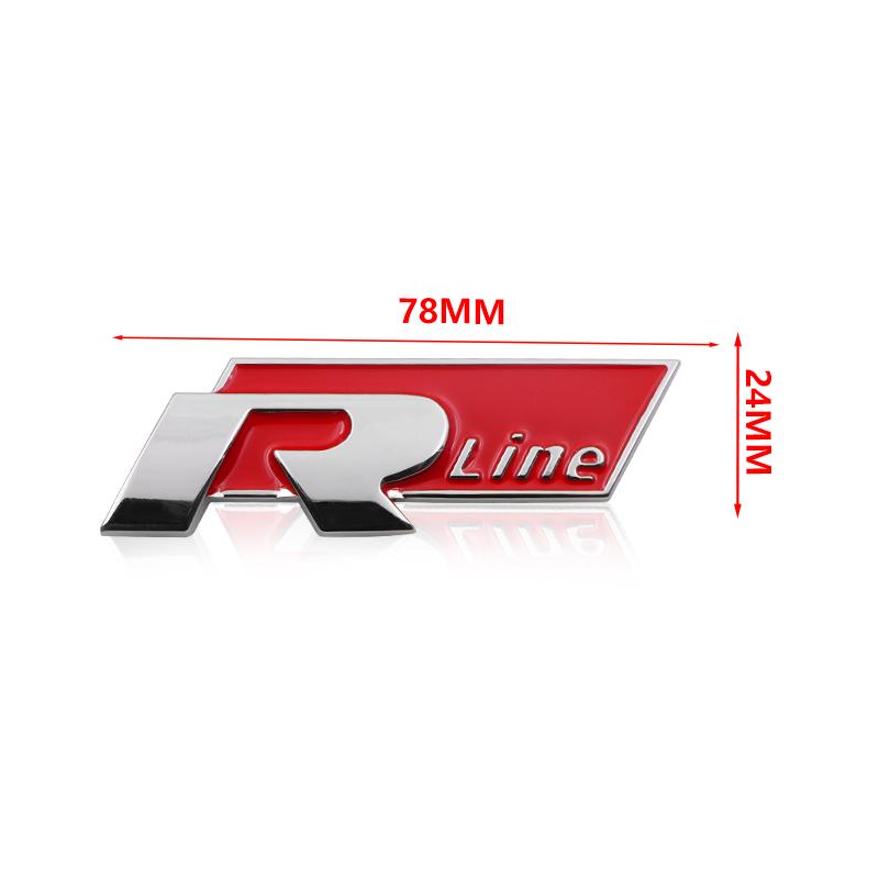 Emblema Adhesivo RLine para Maletero compatible con VW negro rojo - imagen 3