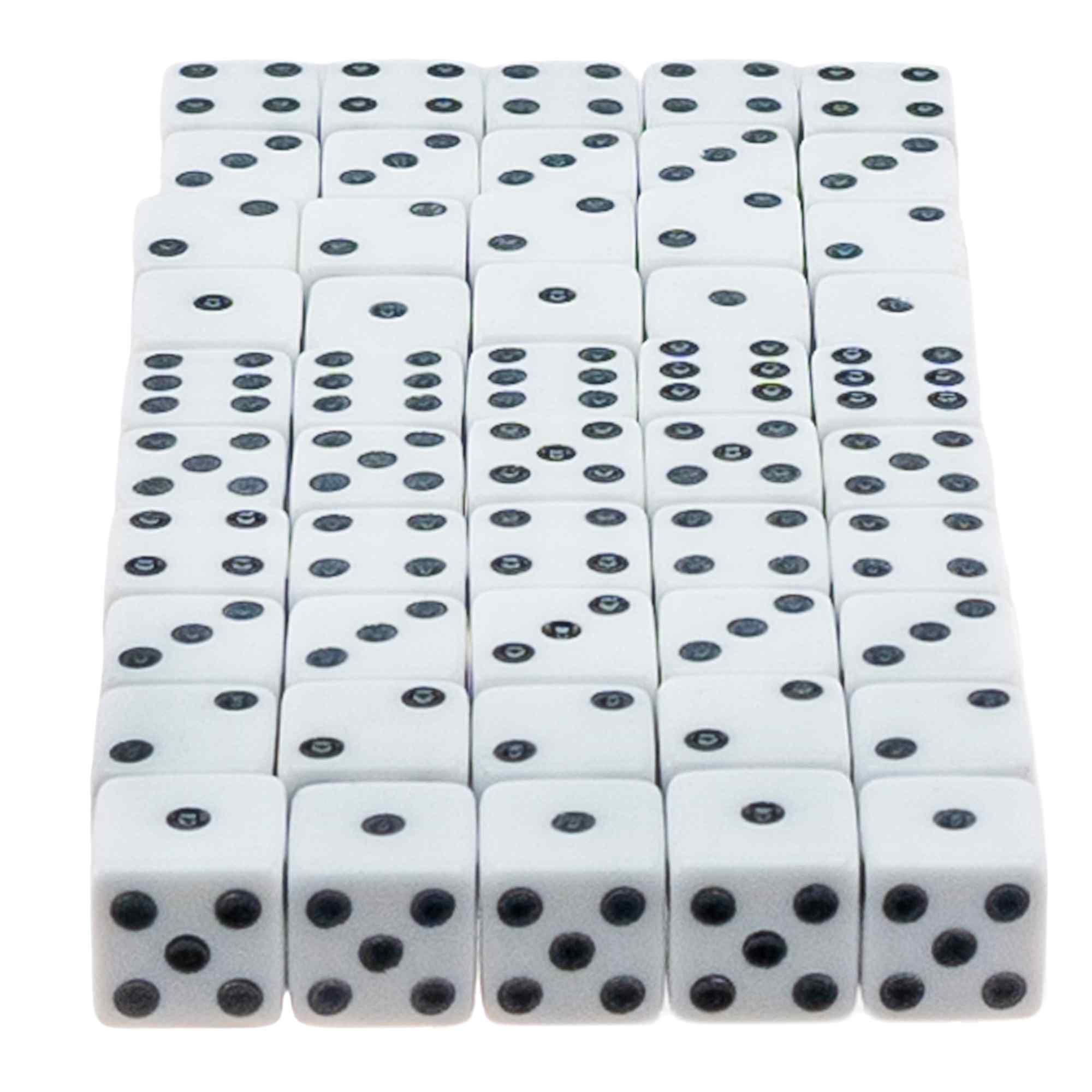 Dados 6 caras de 5 Color blanco Esquina Redondeados con Bolsa de Almacenamiento 50 unidades - imagen 2