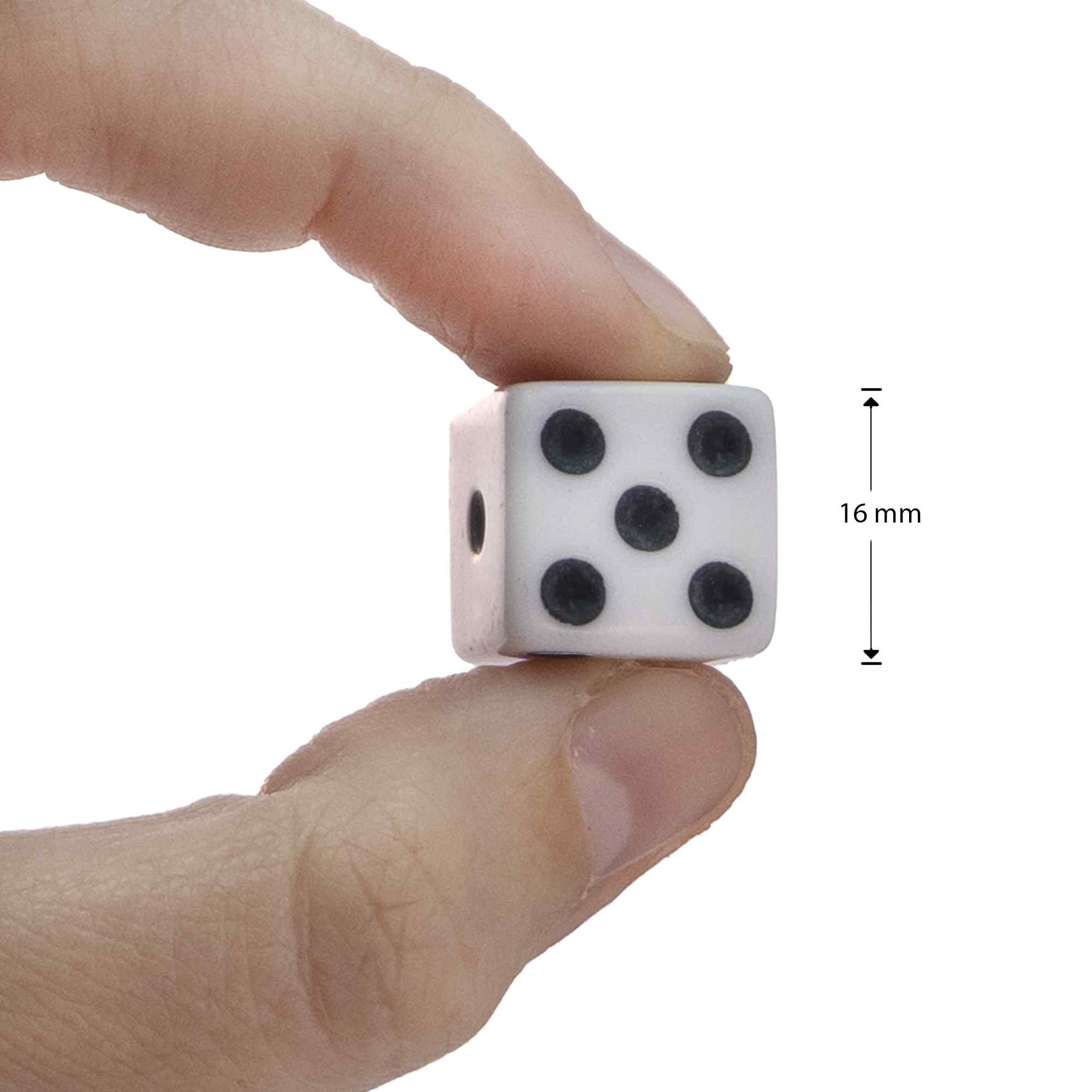 Dados 6 caras de 5 Color blanco Esquina Redondeados con Bolsa de Almacenamiento 50 unidades - imagen 4