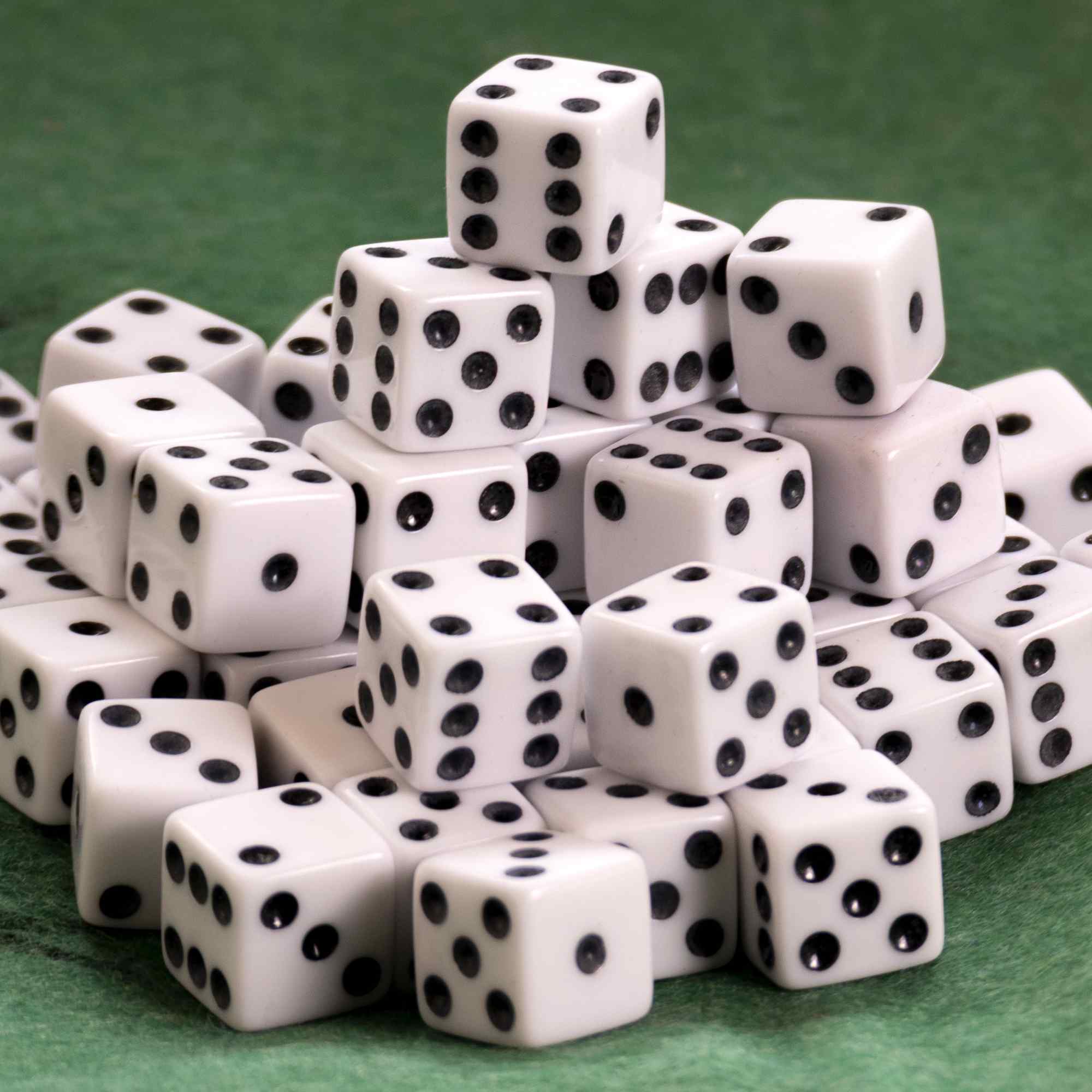 Dados 6 caras de 5 Color blanco Esquina Redondeados con Bolsa de Almacenamiento 50 unidades - imagen 6