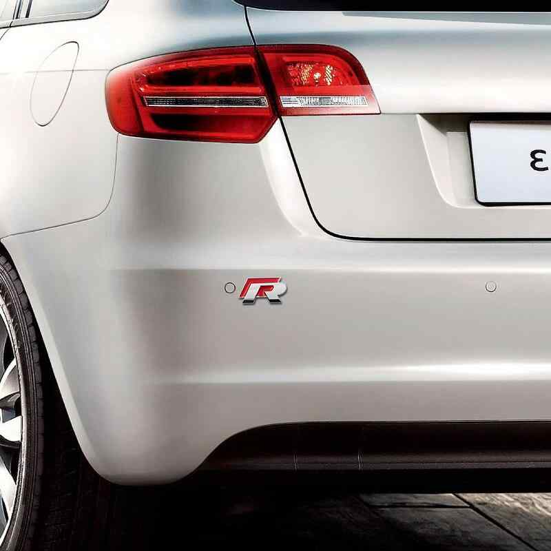 Emblema Adhesivo RLine corto para Maletero compatible con VW rojo plateado - imagen 1