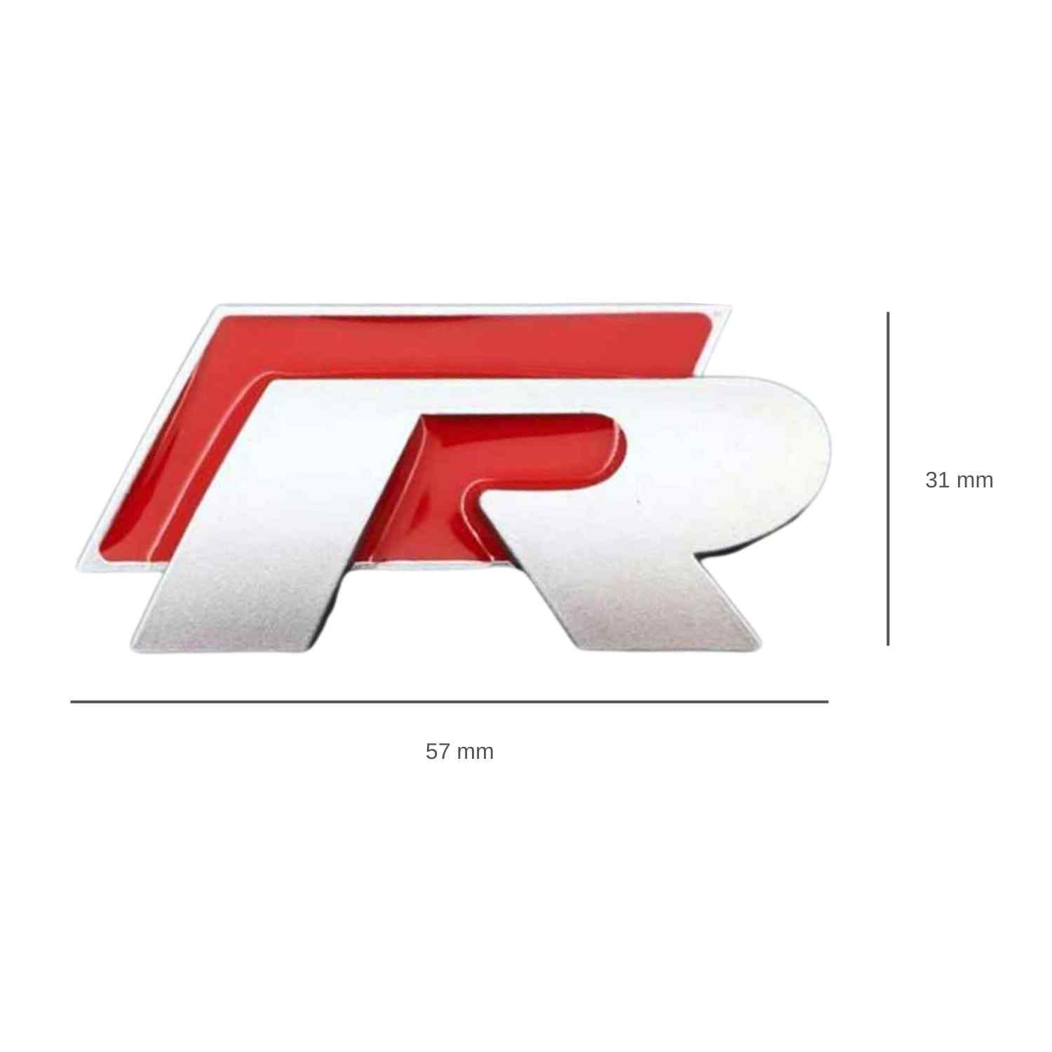 Emblema Adhesivo RLine corto para Maletero compatible con VW rojo plateado - imagen 2