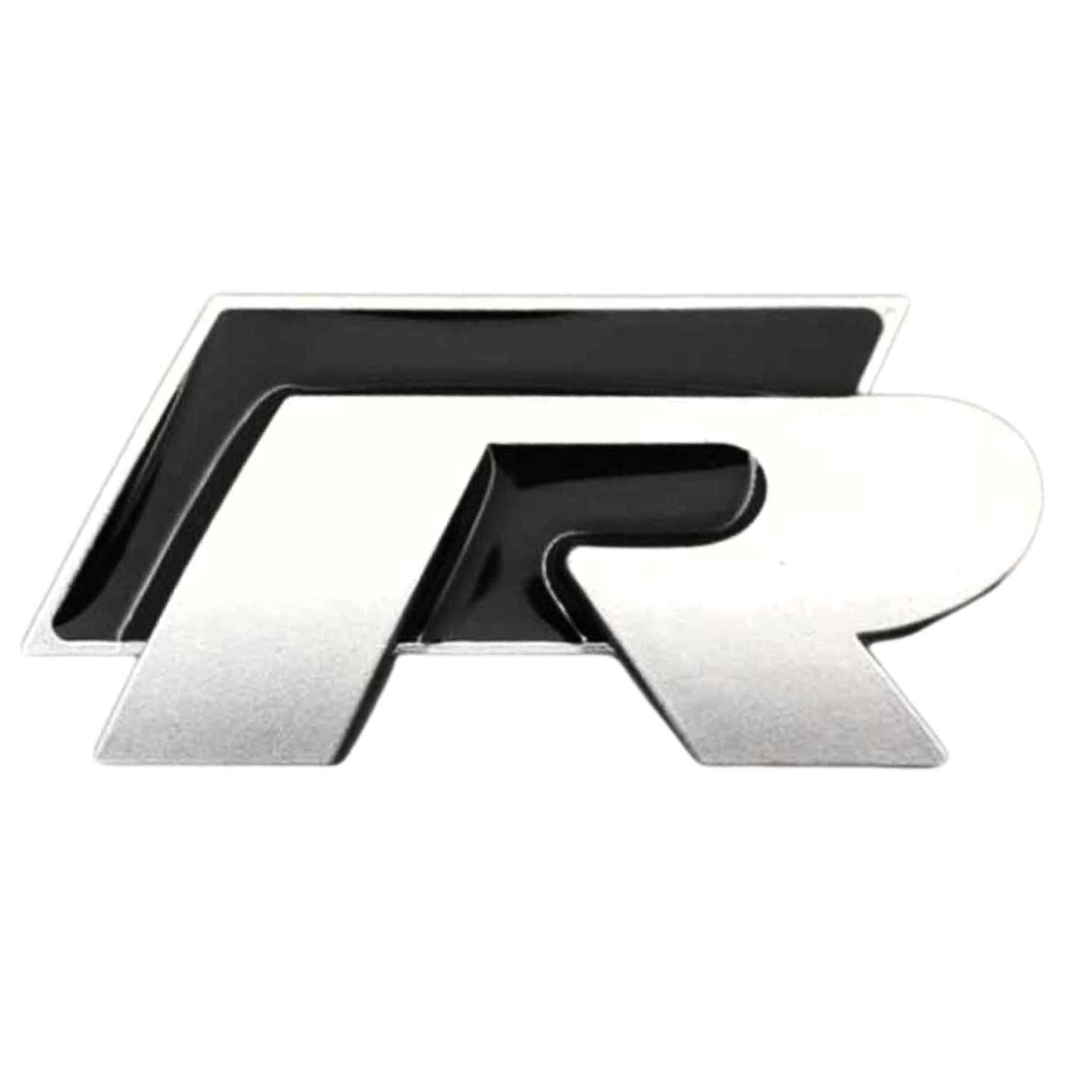 Emblema Adhesivo RLine corto para Maletero compatible con VW negro plateado - imagen 1