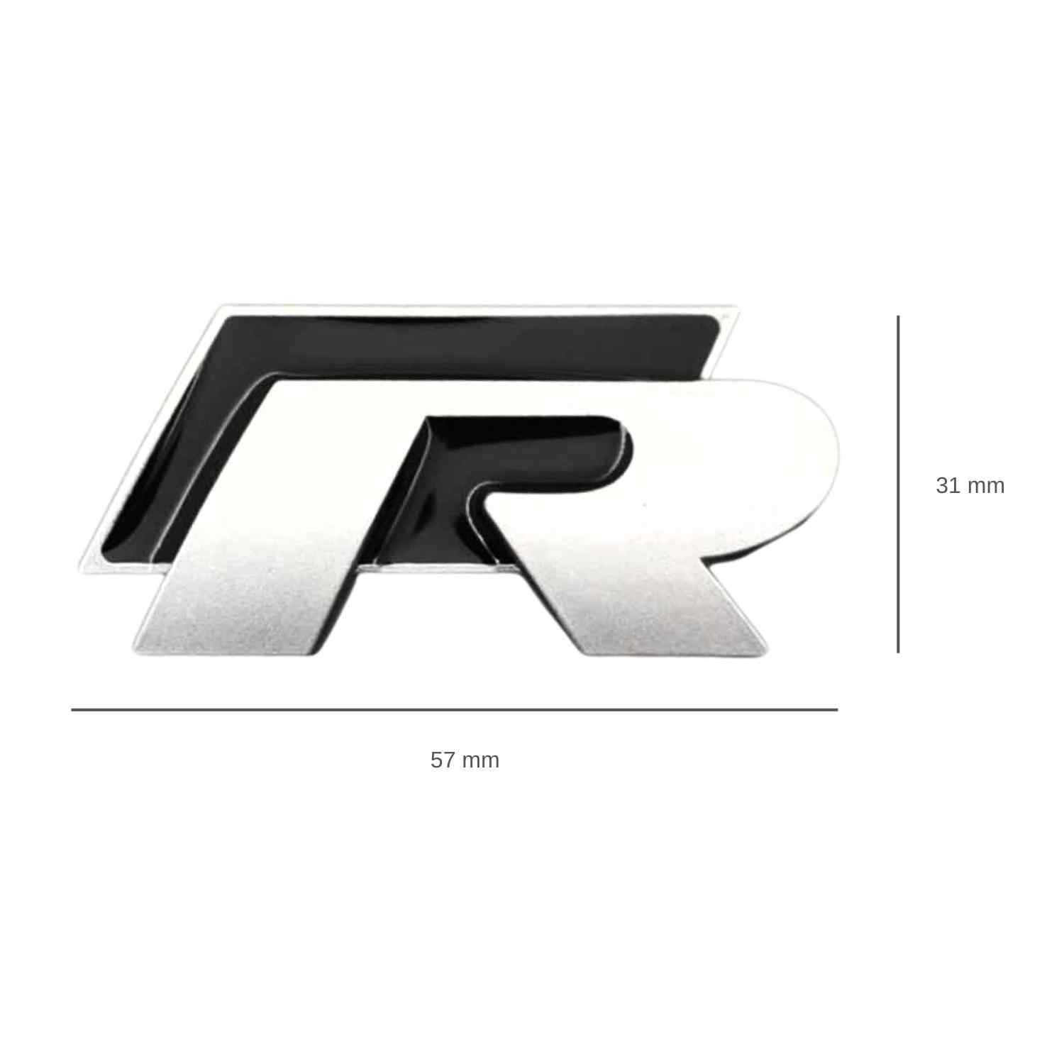 Emblema Adhesivo RLine corto para Maletero compatible con VW negro plateado - imagen 3