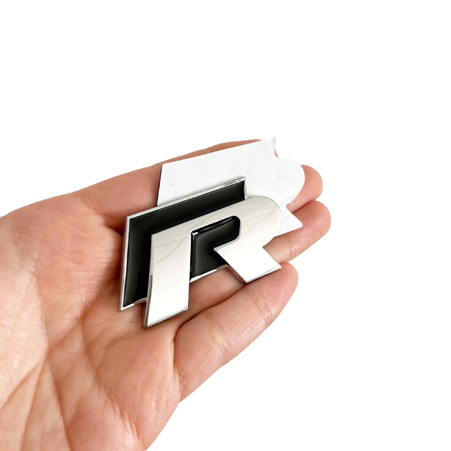 Emblema Adhesivo RLine corto para Maletero compatible con VW negro plateado - imagen 4