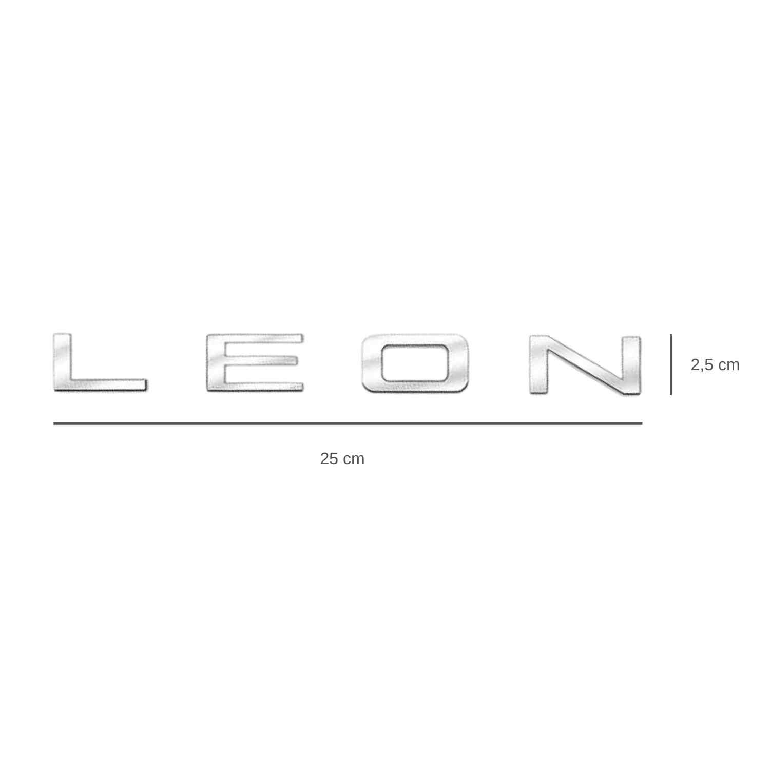 Emblema LEON adhesivo de letras compatible con Seat plateado brillo - imagen 2