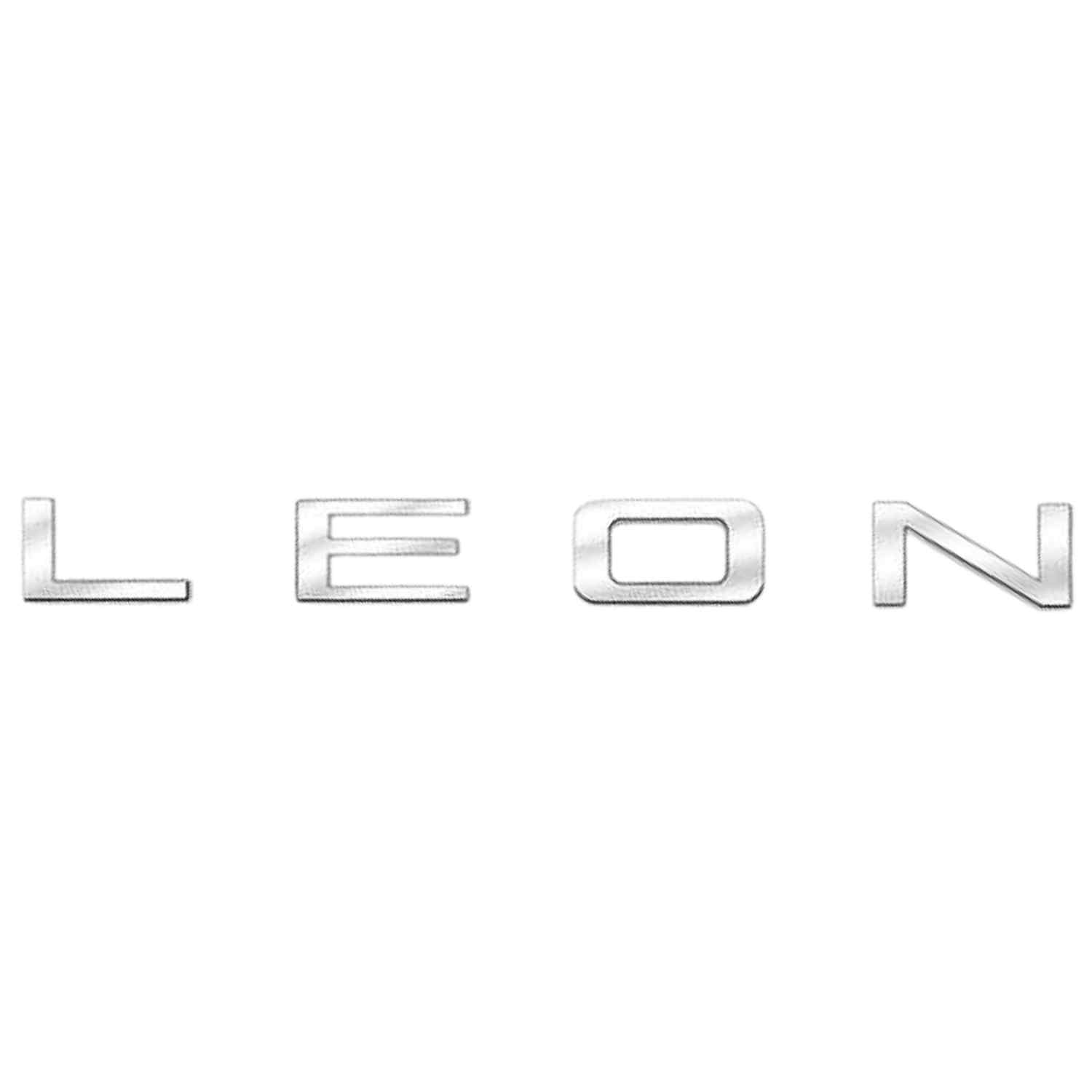 Emblema LEON adhesivo de letras compatible con Seat plateado brillo - imagen 1