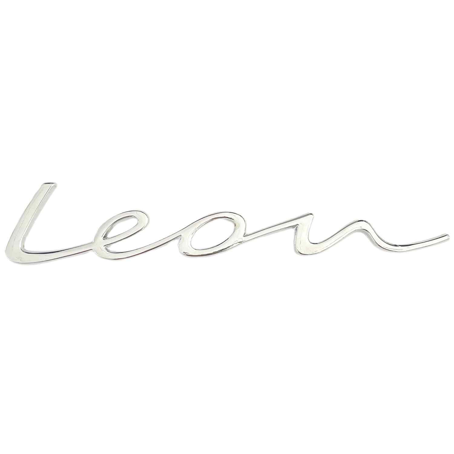Emblema LEON adhesivo de letras compatible con Seat 2021 en adelante plateado brillo - imagen 1