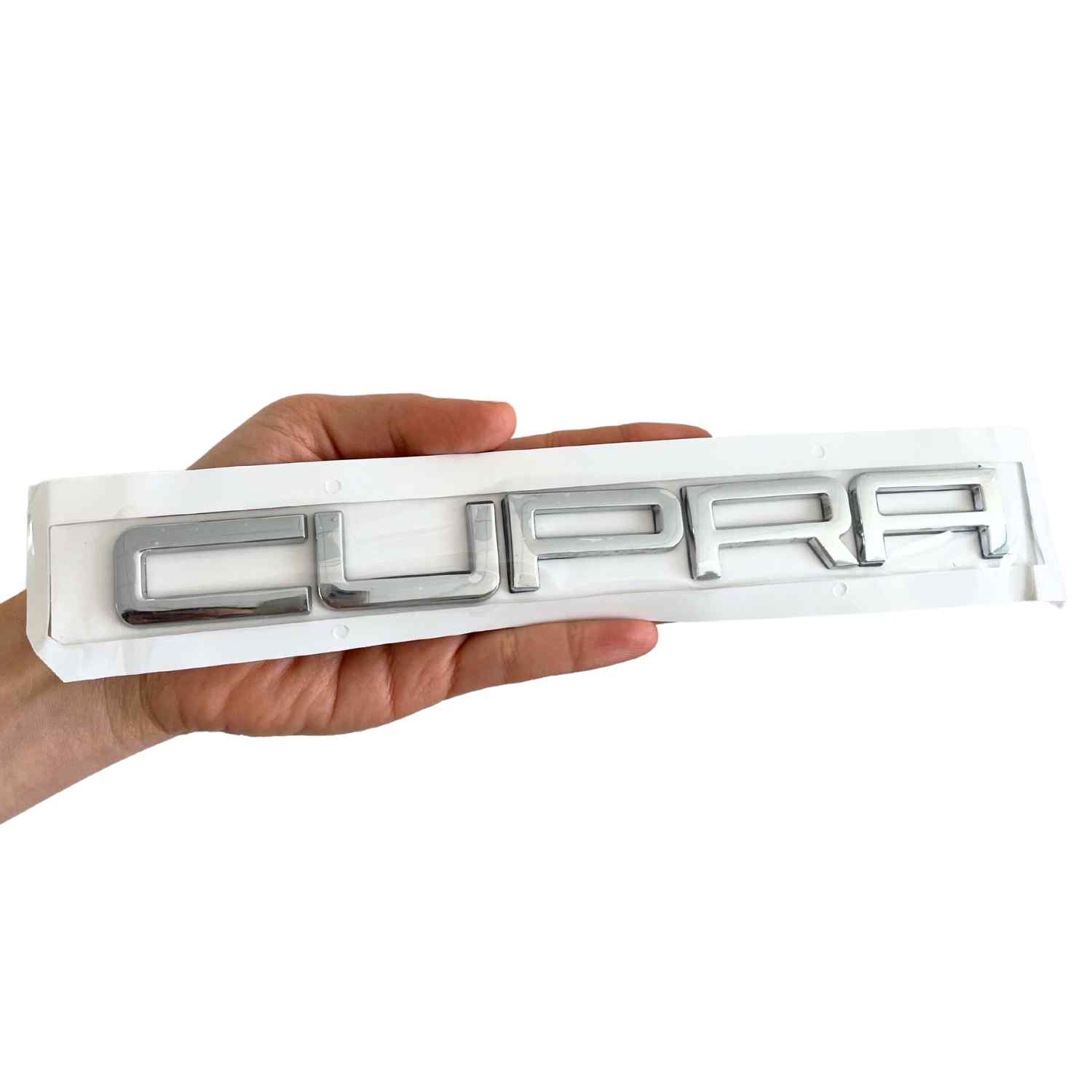 Emblema CUPRA adhesivo de letras compatible con Seat plateado - imagen 2