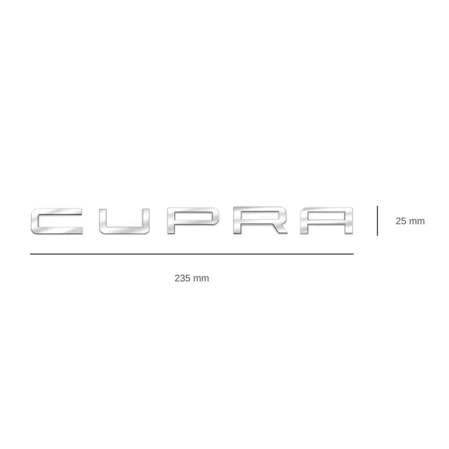 Emblema CUPRA adhesivo de letras compatible con Seat plateado - imagen 3