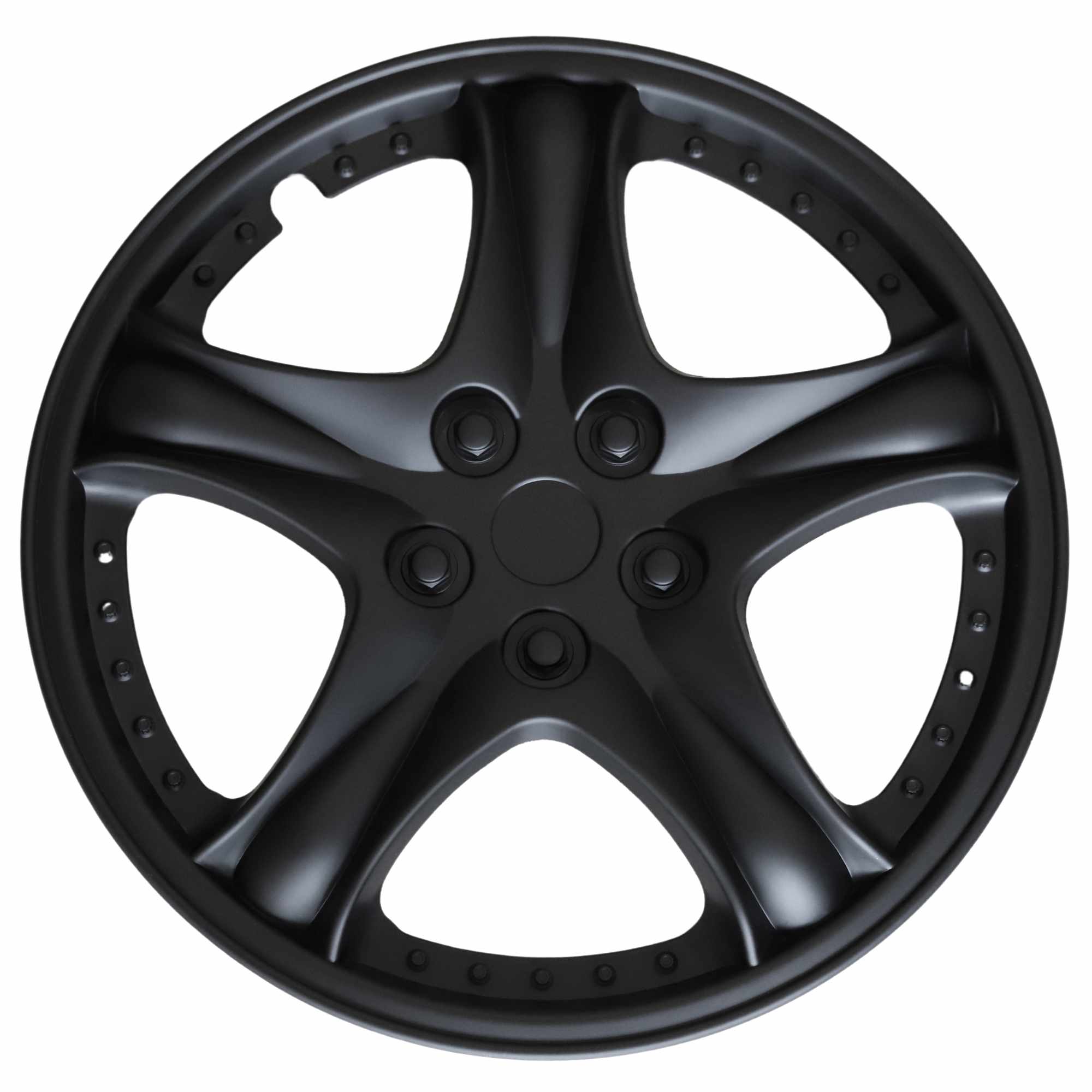 Tapacubos universales 14 pulgadas diseño Luxe ABS Resistente (4 uds) negro - imagen 1