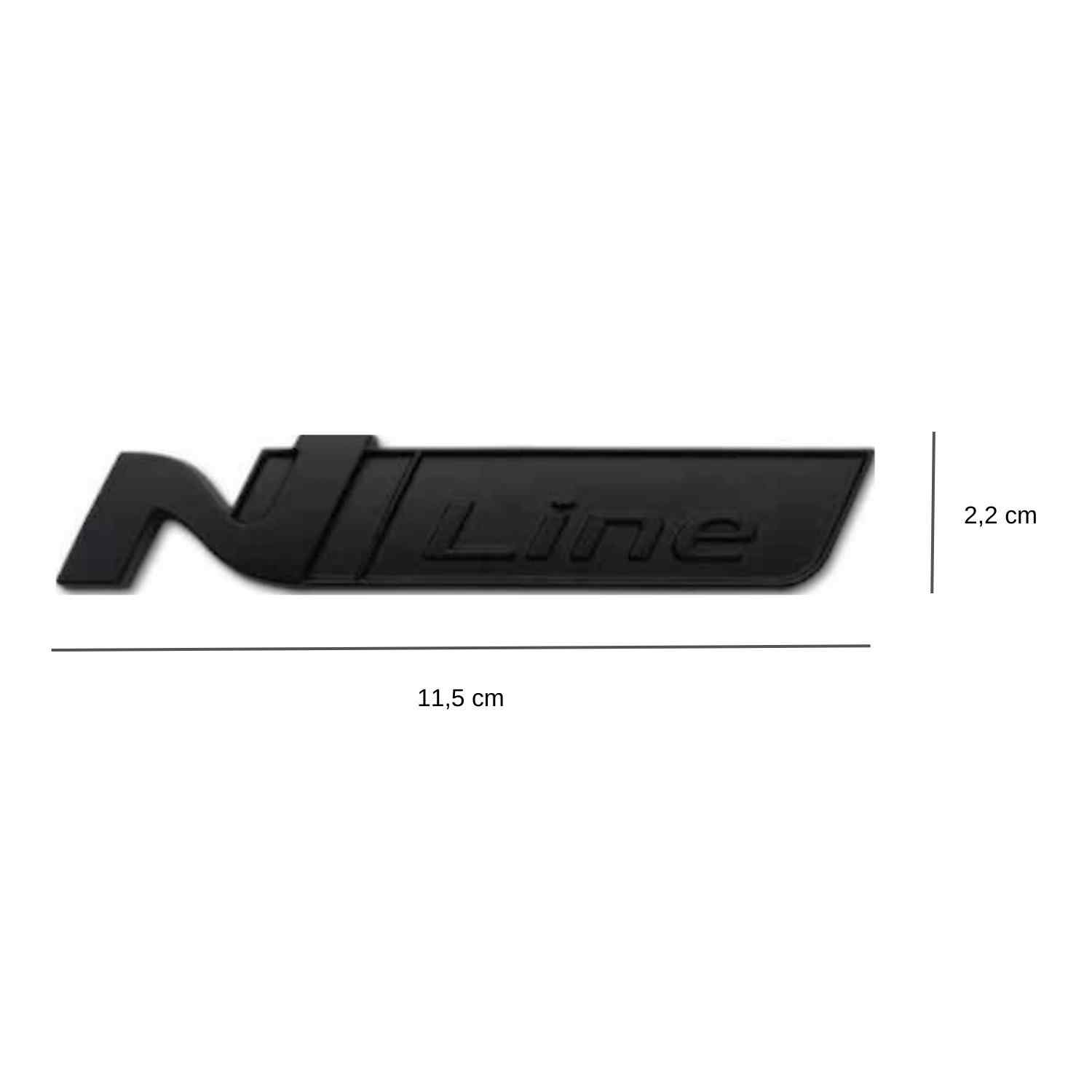 Emblema N Line Adhesivo metealico compatible con Hyundai negro mate - imagen 2