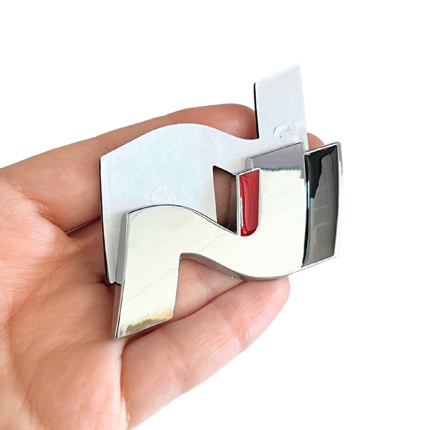 Emblema N Line corto Adhesivo metealico compatible con Hyundai Plateado brillo y negro - imagen 5