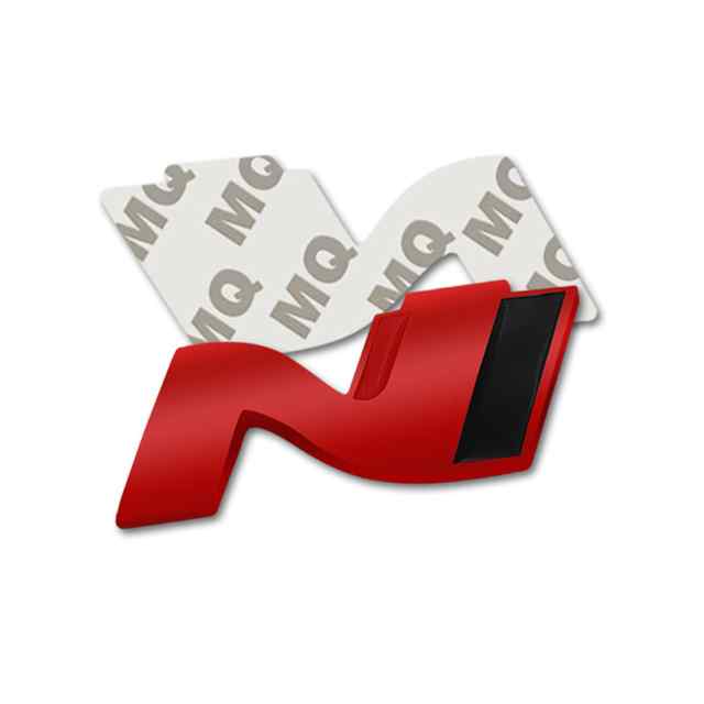 Emblema N Line corto Adhesivo metealico compatible con Hyundai Rojo y Negro - imagen 3