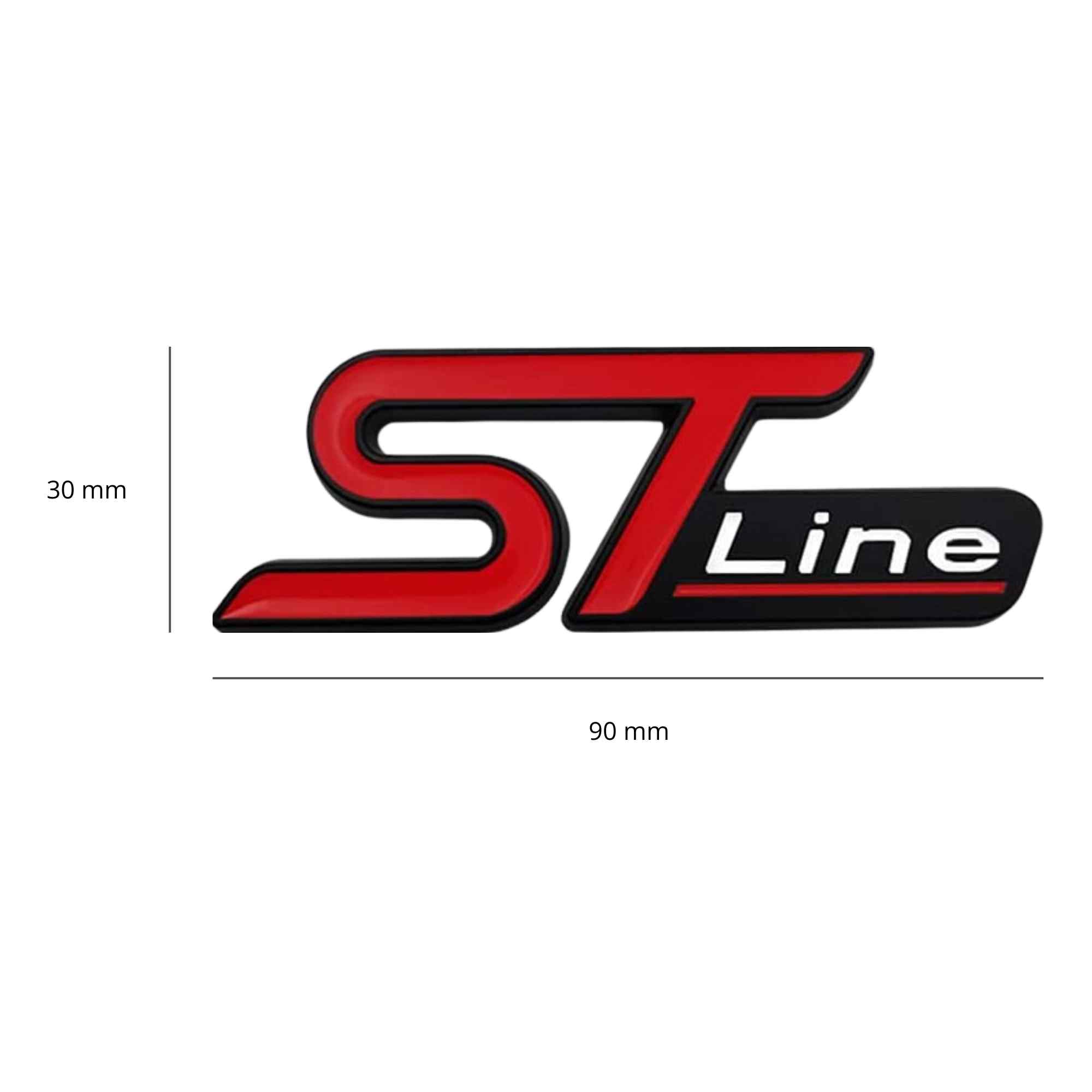 Emblema Adhesivo metálico ST Line compatible con Ford rojo y negro - imagen 5
