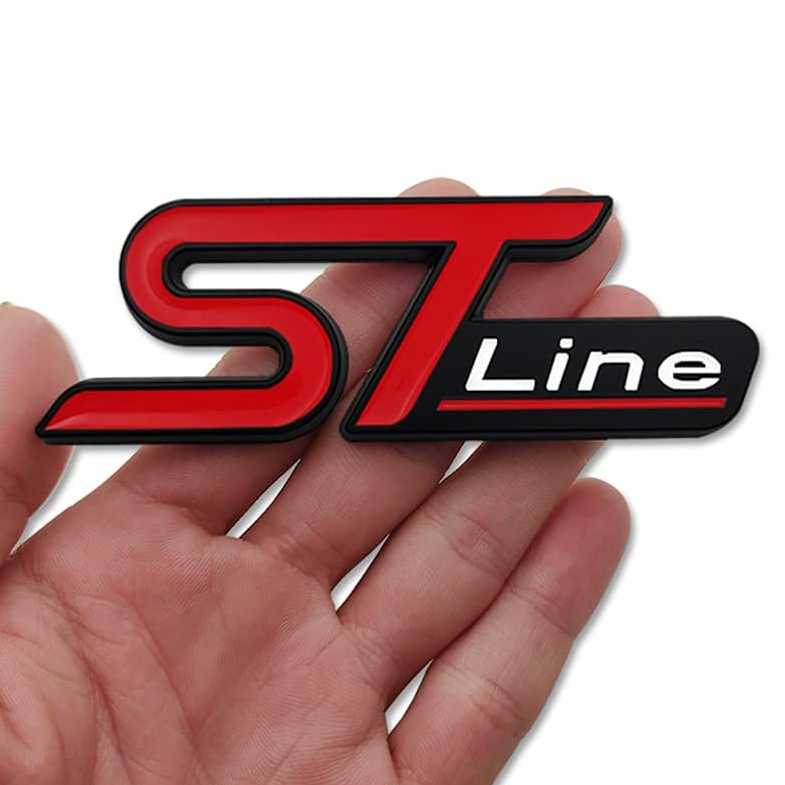 Emblema Adhesivo metálico ST Line compatible con Ford rojo y negro - imagen 2