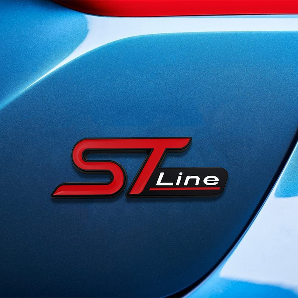 Emblema Adhesivo metálico ST Line compatible con Ford rojo y negro - imagen 4