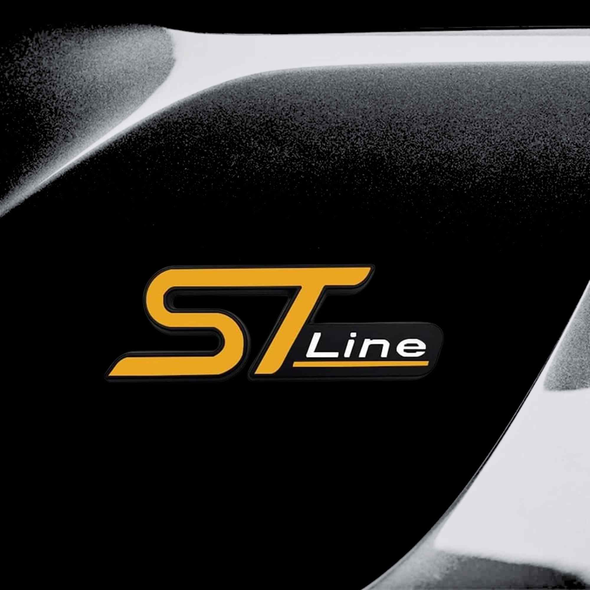 Emblema Adhesivo metálico ST Line compatible con Ford amarillo y negro pequeño - imagen 3