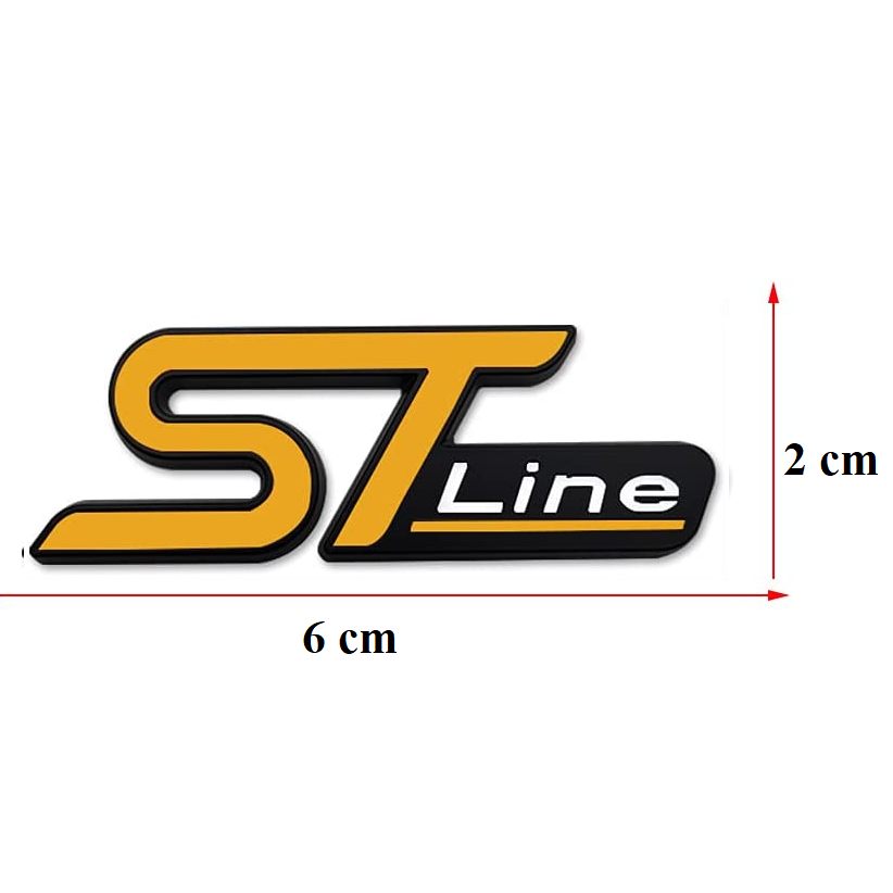 Emblema Adhesivo metálico ST Line compatible con Ford amarillo y negro pequeño - imagen 5