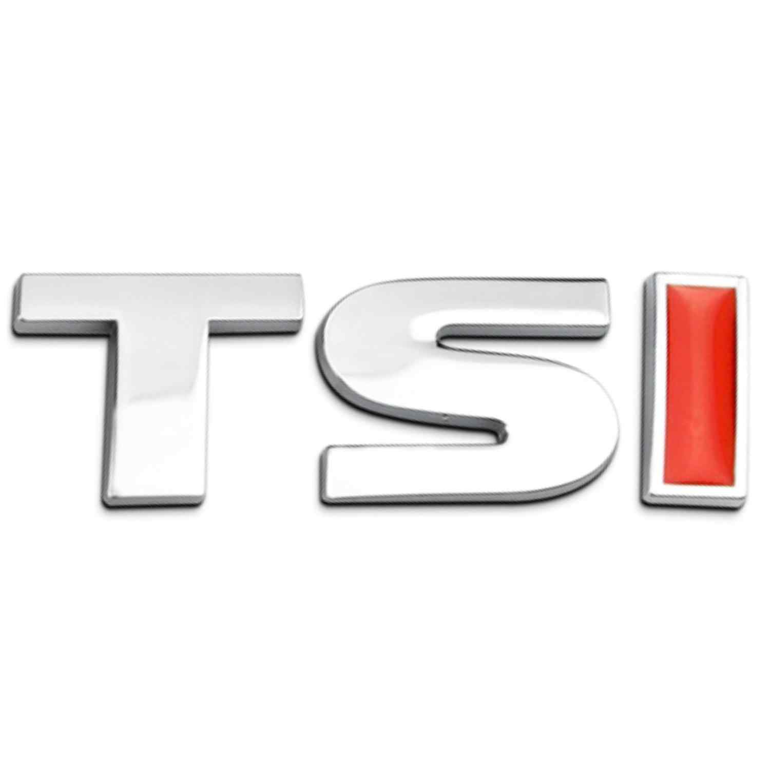 Emblema adhesivo plástico TSI compatible con VW plateado rojo 4.8 x 1.5 cm - imagen 1