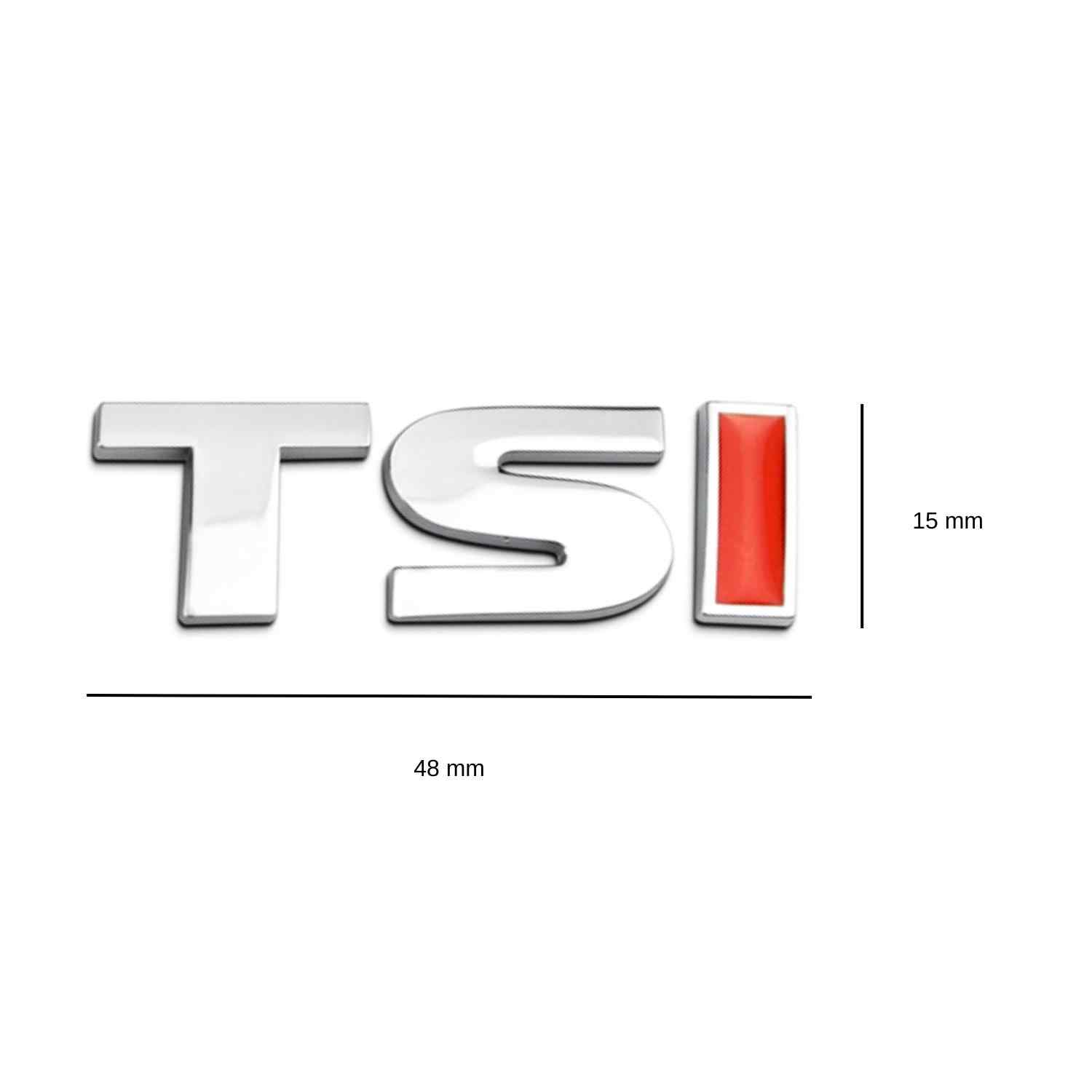 Emblema adhesivo plástico TSI compatible con VW plateado rojo 4.8 x 1.5 cm - imagen 3
