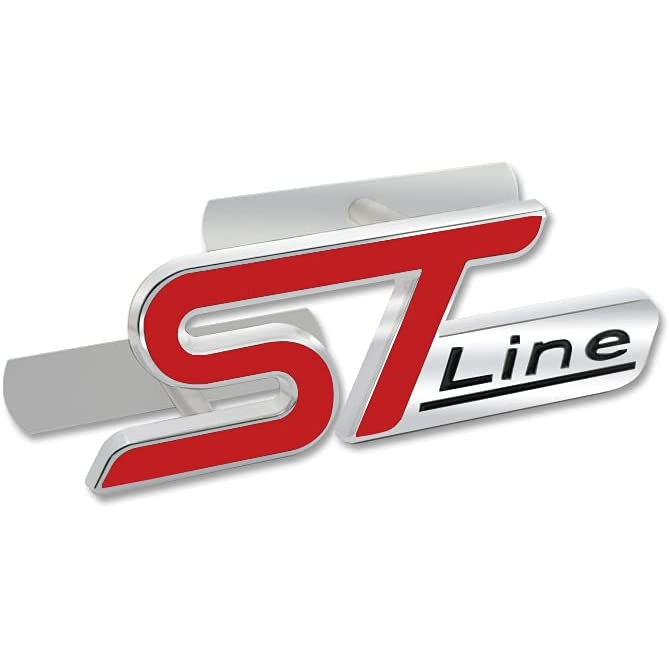 Emblema ST Line parrilla compatible con Ford Rojo