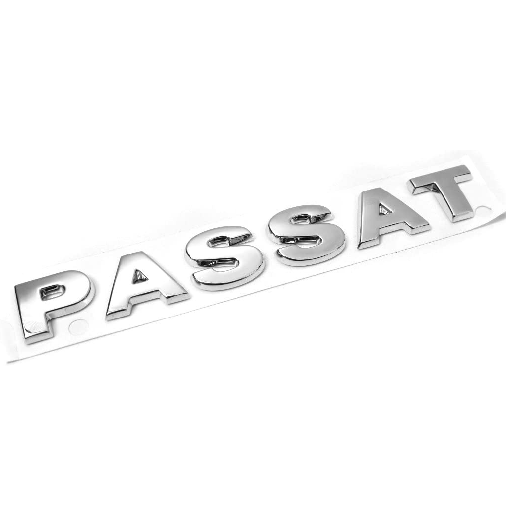 Emblema Passat adhesivo de letras compatible con VW plateado brillo - imagen 1