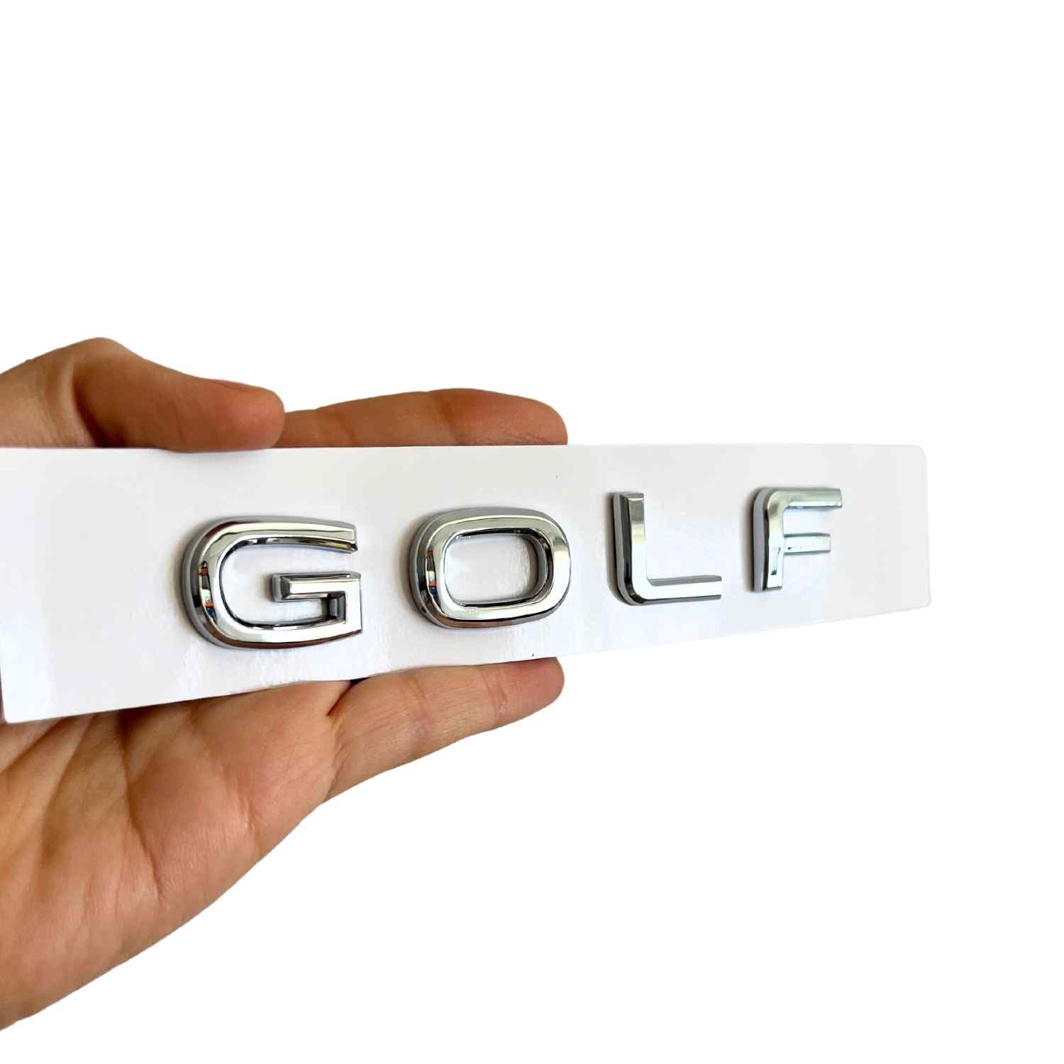 Emblema Golf adhesivo de letras compatible con VW plateado brillo - imagen 3