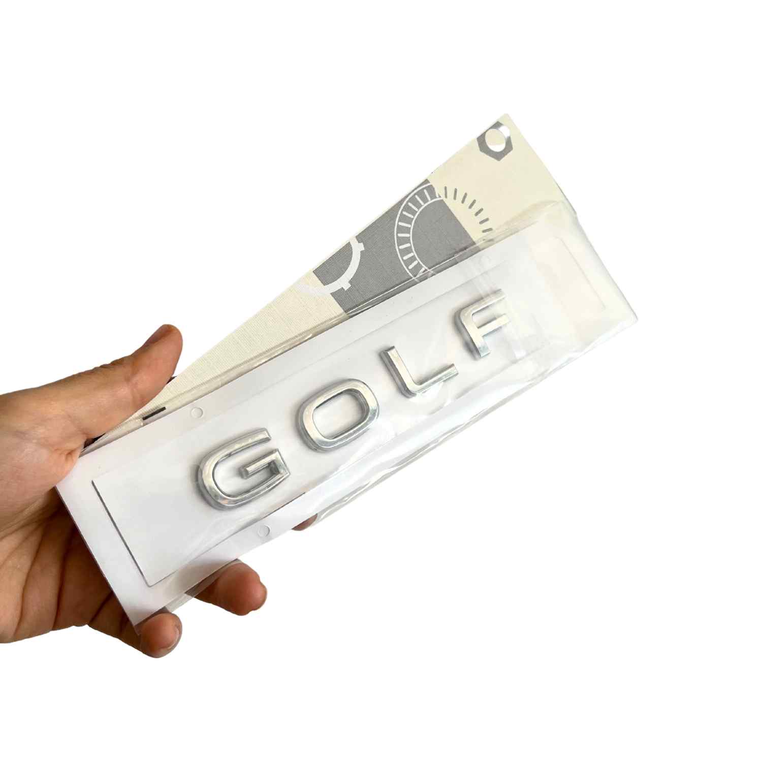 Emblema Golf adhesivo de letras compatible con VW plateado brillo - imagen 4