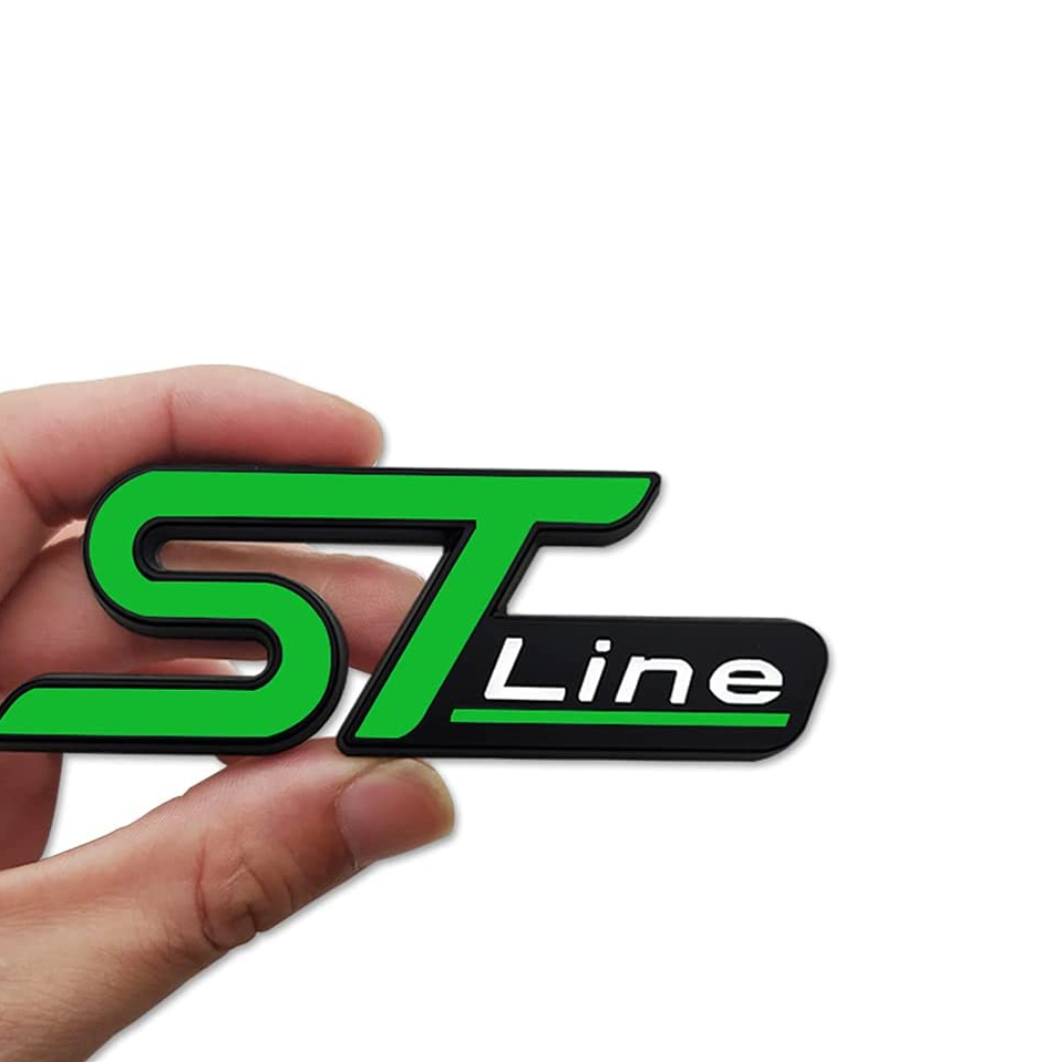Emblema Adhesivo metálico ST Line compatible con Ford verde y negro - imagen 2