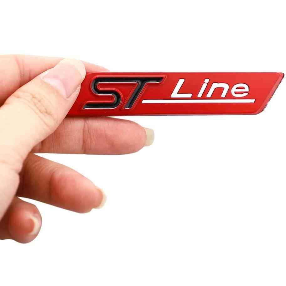 Emblema Adhesivo metálico ST Line rojo compatible con Ford - imagen 1