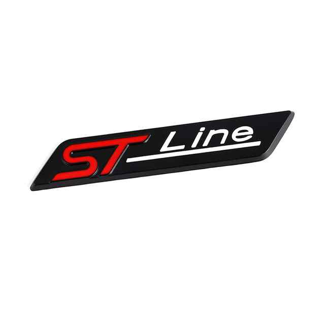 Emblema Adhesivo metálico ST Line negro compatible con Ford