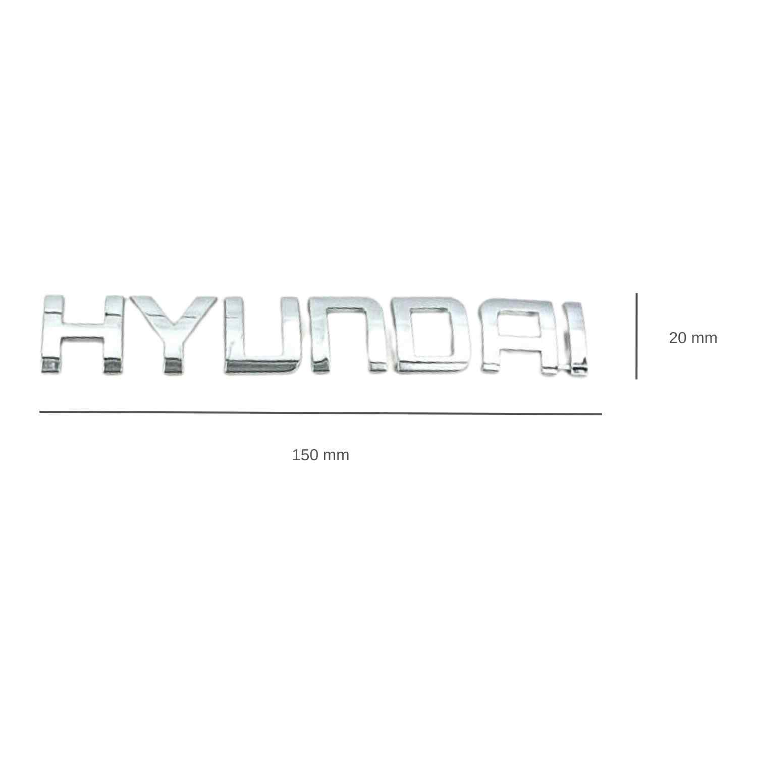 Emblema adhesivo de letras compatible con Hyundai plateado brillo 150 x 20 mm - imagen 2
