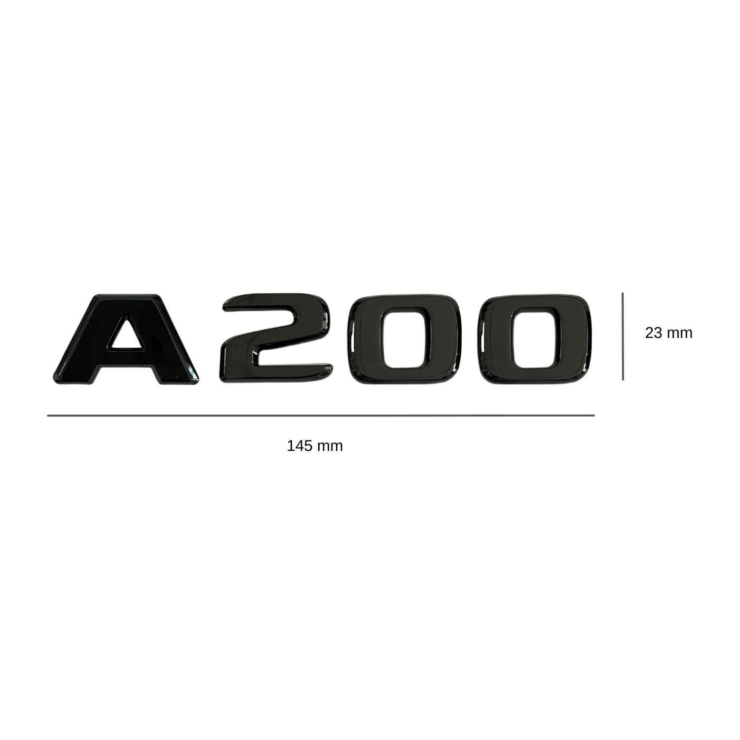 Emblema A200 adhesivo para maletero compatible con Mercedes Negro brillo - imagen 3