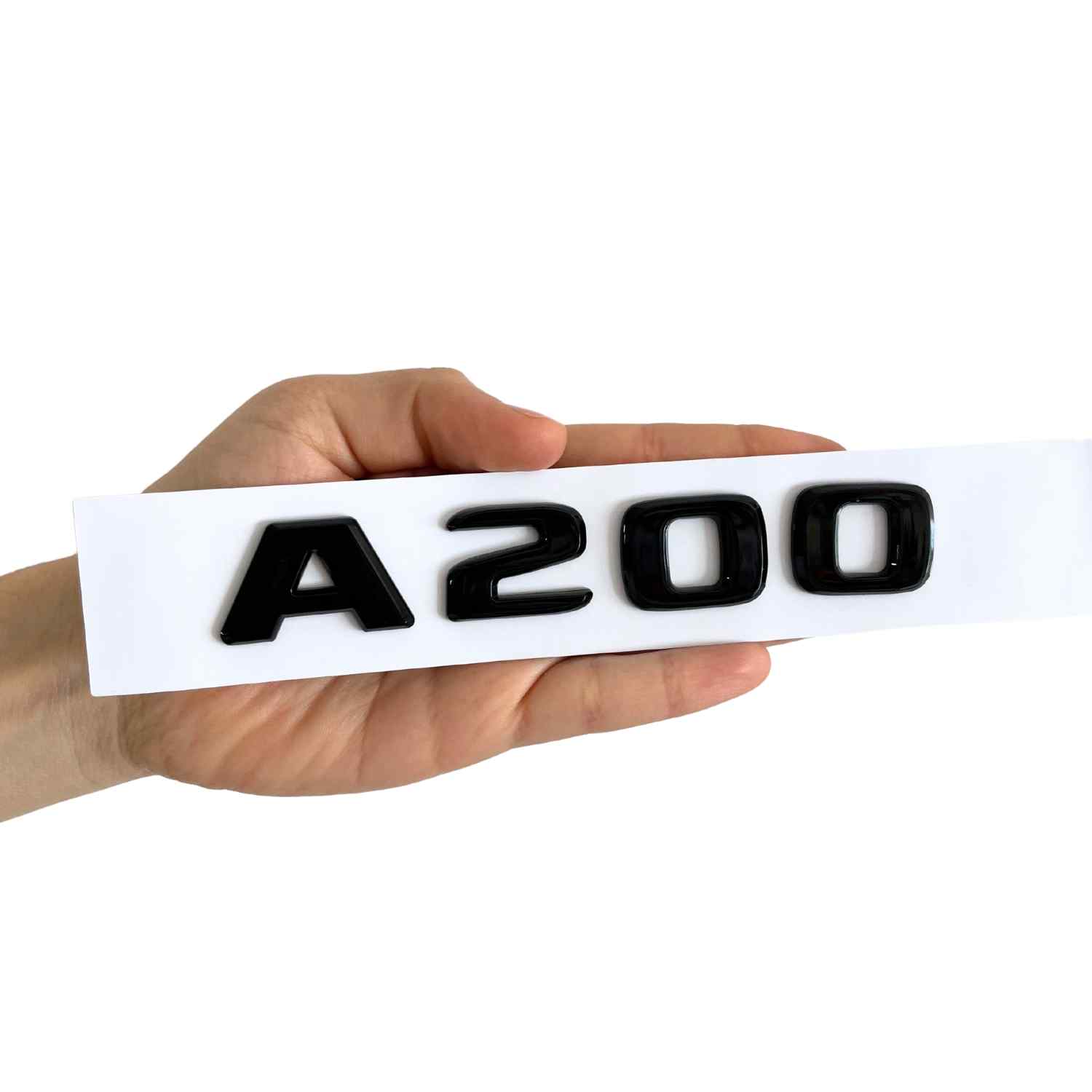 Emblema A200 adhesivo para maletero compatible con Mercedes Negro brillo - imagen 4